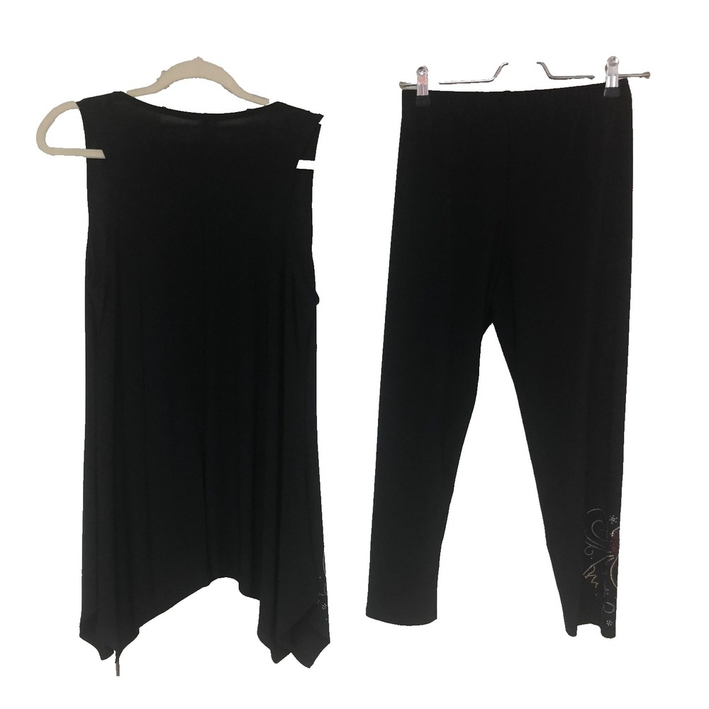 Y2K Unbranded Womens‎ S M Cardinal Outfit Beaded Sequins USA Tunic Crop Pant Set - Picture 3 of 9